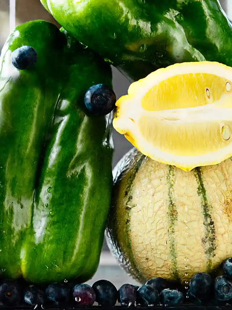 Grøn peberfrugt og melon