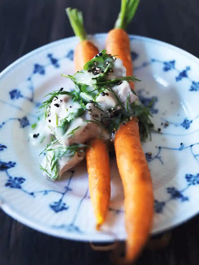 Kalvefrikassé med gulerødder