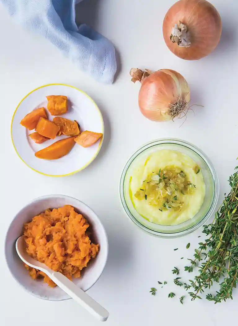 Kartoffelmos med små bløde løg