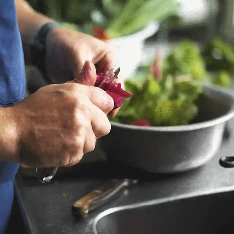 Rødspættefilet med spinat og ris